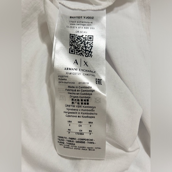 Armani Exchange White Fitted Polo T-Shirt - Picture 4 of 4